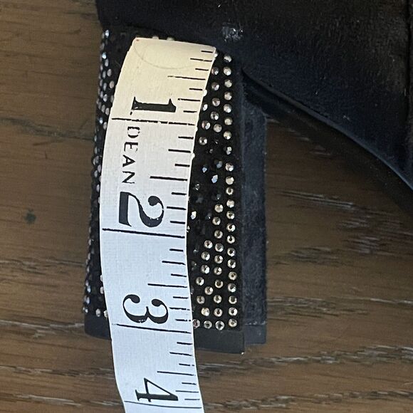 Impo Womens Booties Villa Size 8.5 Rhinestone Heel Fur Trim Memory Foam Side Zip - Picture 12 of 14